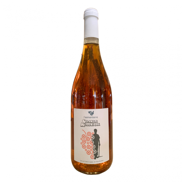 L'imange représente un vin orange naturel "Mélonique"